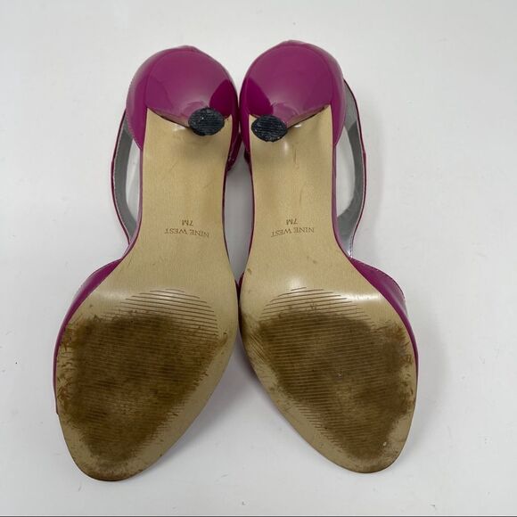 Nine West Jendavio Sandal T Strap Magenta Stiletto Women’s Size 7 - Picture 8 of 8